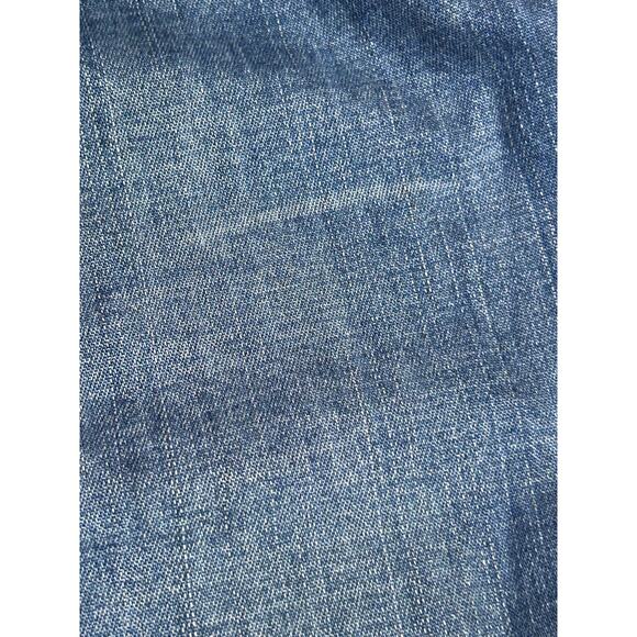 VTG GUESS Denim Y2K Halter Mini Dress Sz 11 Blue Snap Front Rave Drop Waist Belt - Picture 10 of 10